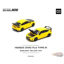 HONDA CIVIC FL5 TYPE-R SUNLIGHT YELLOW - Pop Race 1:64 - PR640062 -  Passion Diecast 