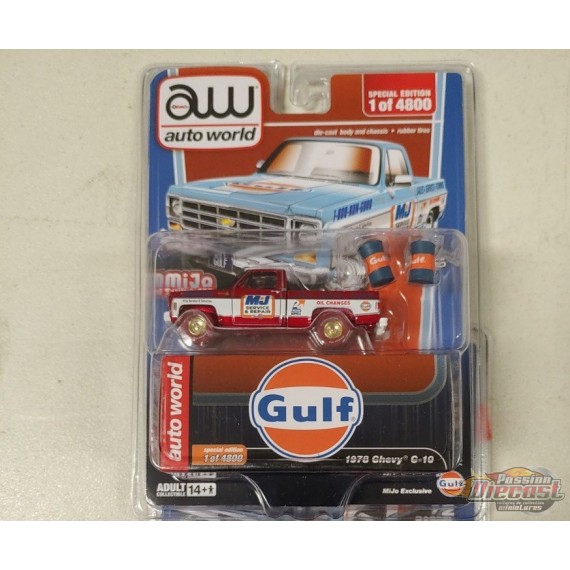 CHASE CAR 1978 Chevrolet C10 Gulf Oil 2023 New York Toy Fair Limited 4,800 - Mijo Exclusives - Auto World - 1/64 - CP8055GR