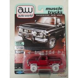 CHASE CAR 1980 Chevrolet Custom Deluxe 10 Stepside -Noir  - Auto World 1/64 - AWSP048 AGR