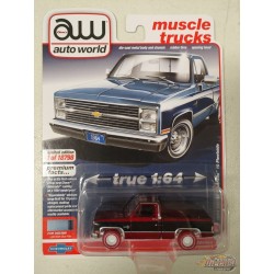 CHASE CAR 1984 Chevrolet Silverado bleu clair et bleu foncé - Auto World 1/64 -  AWSP081 AGR