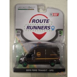 (Green Machine) 2019 Ford Transit LWB - United Parcel Service (UPS) - Route Runners Series 1-  Greenlight 1-64  -  53010 EGR