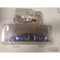 (Green Machine) 1942 Ford Fordor Super Deluxe with Tear Drop Trailer - Hitch & Tow Series 30 - 1/64 Greenlight - 32300 AGR