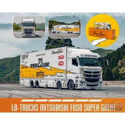 LB Truck Mitsubishi Fuso Super Great Transporter Sphere - White - GCD - 1:64 - KS-073-300