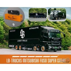 LB Truck Mitsubishi Fuso Super Great Transporter Athlete - Black - GCD - 1:64 - KS-073-302