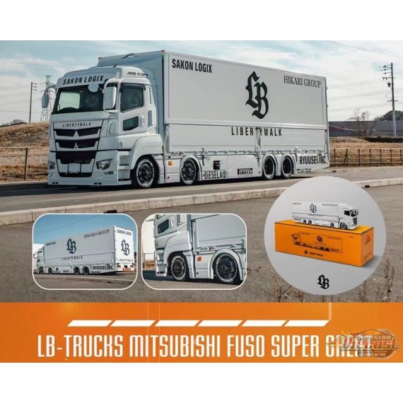 LB Truck Mitsubishi Fuso Super Great Transporter Sakon Logix - Blanc - GCD - 1:64 - KS-073-301 Passion Diecast