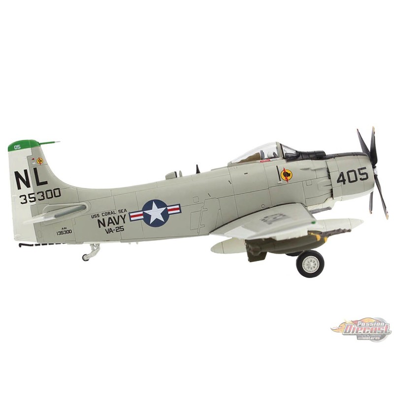 Douglas A-1H Skyraider / USN VA-25 Fist of the Fleet, NL405, USS Coral ...