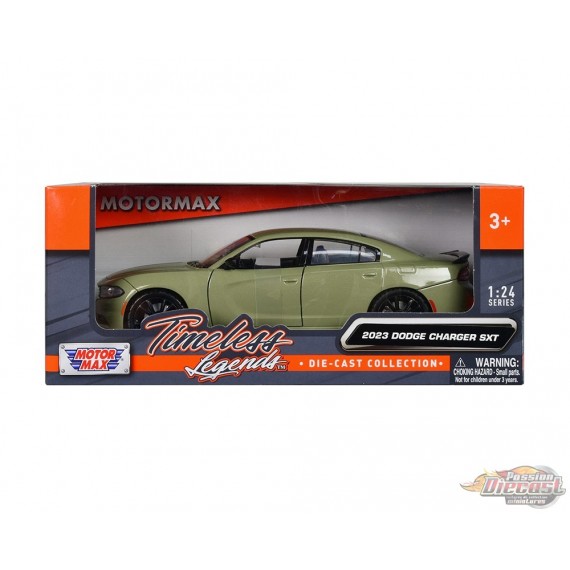 2023 Dodge Charger SXT - Vert - Timeless Legends  - Motormax 1-24 - 79387 GRN - Passion Diecast