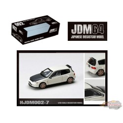 (Preorder) Honda Civic (EG6) SIR-II JDM Style - Frost White with Carbon Hood - Hobby Japan - 1:64 - HJDM002-7