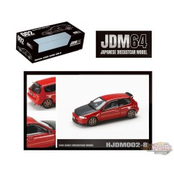 Honda Civic (EG6) SIR-II JDM Style - Milano Rouge & Capot Carbone - Hobby Japan - 1:64 - HJDM002-8 Passion Diecast 