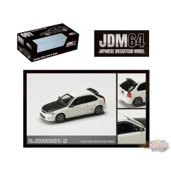 Honda Civic Type R (EK9) JDM Style - Championship White with Carbon Hood - Hobby Japan - 1:64 - HJDM001-3 Passion Diecast