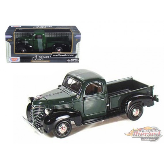 1941 PLYMOUTH PICK UP GREEN - Motormax 1/24 73278 GR - Passion Diecast