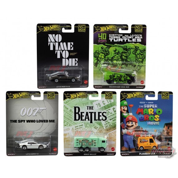 Hot Wheels 1:64 Pop Culture 2024 Caisse D - Ensemble de 5 Voitures - HXD63-956D - Passion Diecast