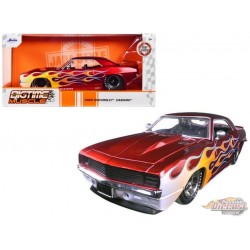 1969 Chevrolet Camaro with Flames (Red) - Bigtime Muscle - Jada - 1/24 - 99085 - Passion Diecast 