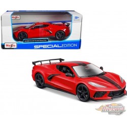 2020 Chevrolet Corvette Stingray Coupe (Red with Black Stripes) - Special Edition - Maisto 1/24 - 31534 RD