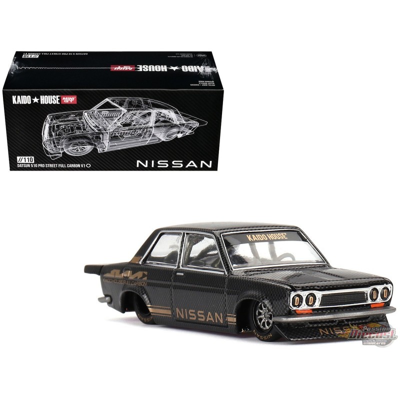 Mini GT Datsun 510 Pro Street Diecast Model – BRE Livery, 1/64 Scale, Detailed Interior & Opening Hood