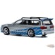 NISSAN STAGEA R34 BLUE/SILVER - Pop Race 1:64 - PR640060 -  Passion Diecast 