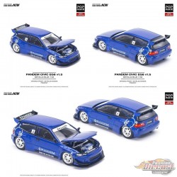 (Preorder) PANDEM CIVIC EG6 v1.5 BLEU MÉTALLIQUE - Pop Race 1:64 - PR640127