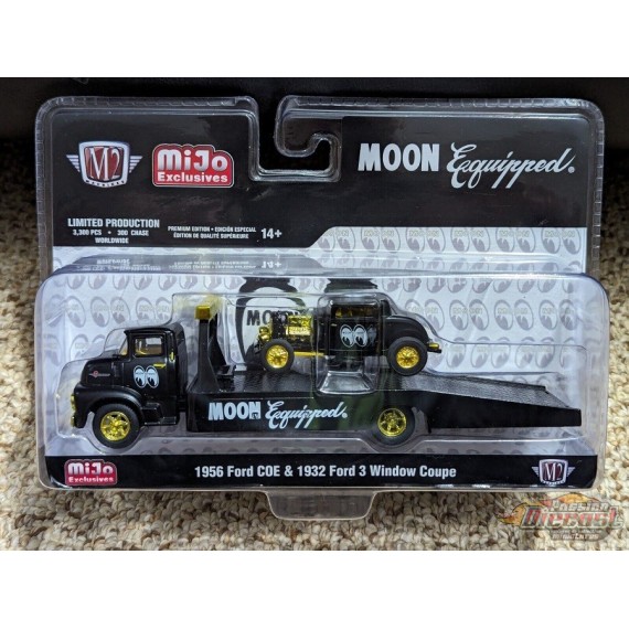 CHASE CAR Auto-Haulers 1956 Ford COE & 1932 Ford 3 Window - Noir Matte - Mijo Exclusives  - M2 Machines - 1/64 - 39200-MJS06GR