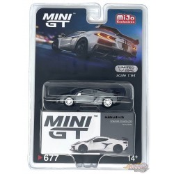 CHASE CAR Chevrolet Corvette Z06 2023 Blanc Arctique - Mini GT - 1:64 - MGT00677GR