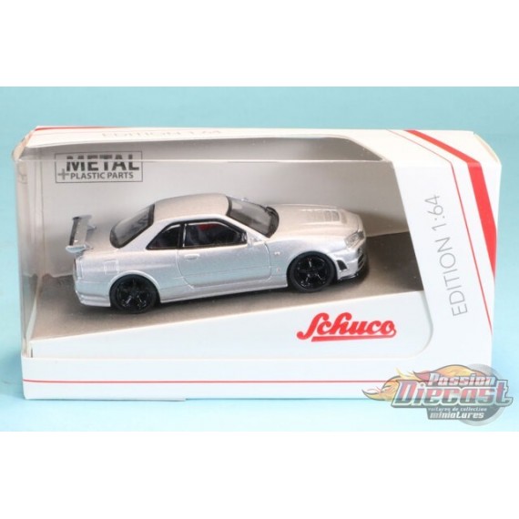 Nissan Skyline GT R R34 Nismo Z tune silver Schuco 1 64 452033800 Passion Diecast