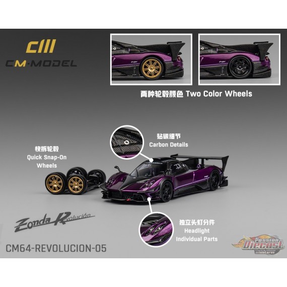 Pagani Zonda Revolucion - Purple - Limited Edition - CM Model - 1:64 - CM64-REVOLUCION 05 Passion Diecast