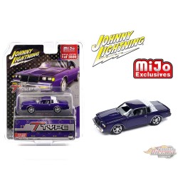 1987 Buick Regal T-Type Custom - Metallic Purple with White Top - Limited 3,600 - Johnny Lightning 1/64 - JLCP7475