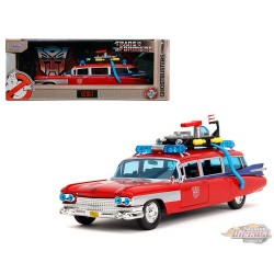 Ghostbusters x Transformers Ecto-1 avec Optimus Prime Graphics - Rouge - Hollywood Rides - Jada - 1/24 - 35466