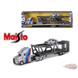 Mack Anthem et BMW M3 1988 - Argent - ​​Design Transporters - Maisto 1/64 - 11454 SIL - Passion Diecast 