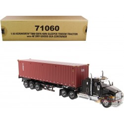 Kenworth T880 SBFA Tandem Day Cab Truck with and 40' Dry goods sea container - Diecast Master - 1/50 - 71060