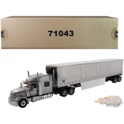 International LoneStar Sleeper with 53' Refrigerated Van  Silver - Diecast Master  1/50 -  71043