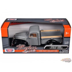 1942-47 Ford Jailbar Pickup - Grey - Timeless Legends - Motormax 1-24 - 79388 GRY - Passion Diecast 