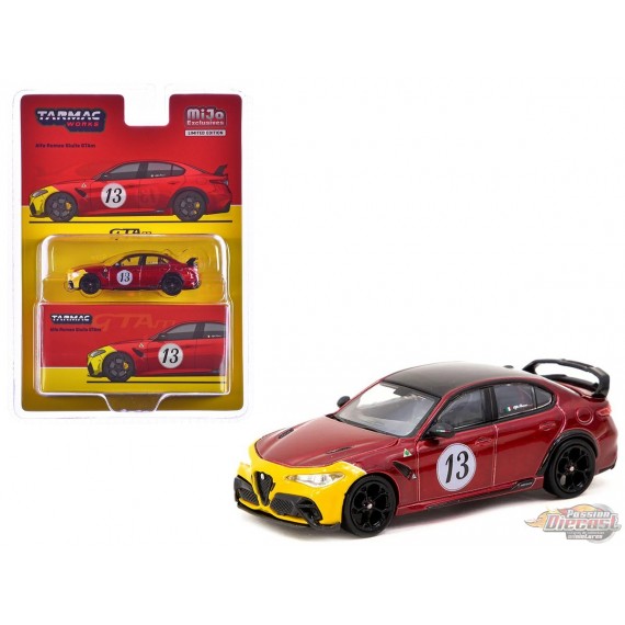 Alfa Romeo Giulia GTAm - Rouge & Jaune - Tarmac Works - 1/64 - T64G-TL031-MRY Passion Diecast
