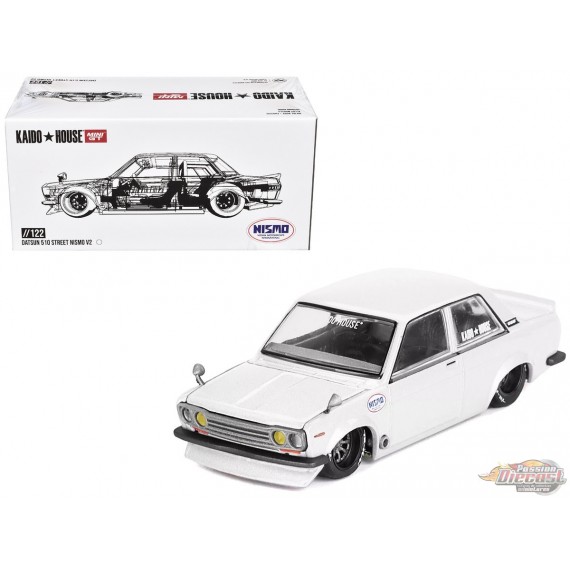 Kaido★House - Datsun 510 Street Nismo V2 Blanc - Mini GT - Mijo Exclusives - 1/64 - KHMG122 Passion Diecast