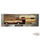 Pickup Chevrolet 454 SS 1992 Marron métallisé & jaune - American Classics Truck Camper - Motormax 1-24 - 73203-75330
