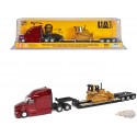 Peterbilt Model 579 UltraLoft Tandem Tractor / Lowboy Trailer and Cat D5M Dozer -  Diecast Master 1/87 -84419