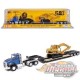 Caterpillar CT660 Day Cab Tractor with Lowboy Trailer and Cat 315C L Hydraulic  -  Diecast Master 1/87 -84415