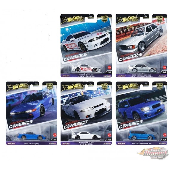 Hot Wheels - Car Culture - 1:64 - 2024 HW Modern Classics - Release E - Ensemble De 5 Voitures - FPY86-961E - Passion Diecast