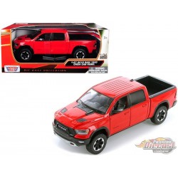 2019 Dodge Ram 1500 Rebel Pickup Truck Red Diecast Model - Motormax 1/27 - 79358 RD