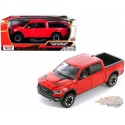 2019 Dodge Ram 1500 Rebel Pickup Truck Red Diecast Model - Motormax 1/27 - 79358 RD