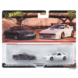 Car Culture Lot de 2 Mazda Mazdaspeed Miata & Mazda RX7 FC Pandem - Hot Wheels 1:64 - HRR75-956L - Passion Diecast