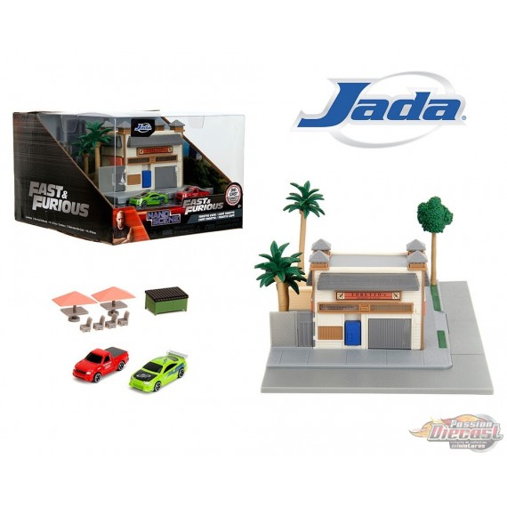 Fast & Furious Dom Torettos Market & Cafe Scene - Diorama Hollywood Rides Nano - Jada - 1/87 - 34914 Passion Diecast