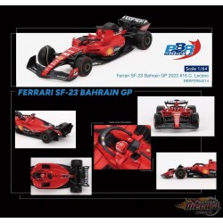 Ferrari SF23 No.16 C. Leclerc 2023 Bahrain GP - BBR Models - 1:64 - BBRFER64014 Passion Diecast