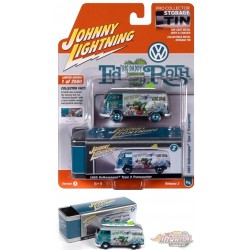 Rat Fink - 1965 Volkswagen Type II Transporter in Silver and Dark Aqua - Johnny Lightning 1/64 - JLCT013 CA