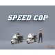 Figures Speed Cop Police Motorcycles - 4 Piece metal set - American Diorama - 1/64 - AD-64530 Passion Diecast