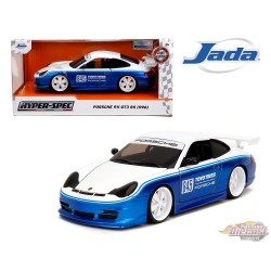 Porsche 911 GT3 RS (996) - Blanc/Bleu  - Hyper-Spec - Jada - 1/24 - 35492