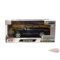 Pick-up Chevrolet 454 SS 1992 avec roues personnalisées - Noir - Motormax 1-24 - 73203 MXBK - Passion Diecast