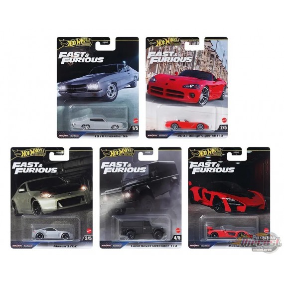 Hot Wheels - Car Culture - 1:64 - 2024 HW JFast & Furious - Release J - Set Of 5 Cars - HNW46-956J -  Passion Diecast