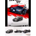 (Preorder) ( Max 2 par client)  Nissan Skyline GT-R (R32) Nismo Gunmetal avec figurine Matsuda - Mini GT - 1:64 - MGT00869