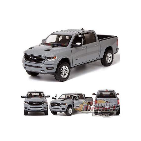 2019 Ram 1500 Laramie Crew Cab - Gris - Timeless Legends - Motormax 1-27 - 79357 GRY - Passion Diecast