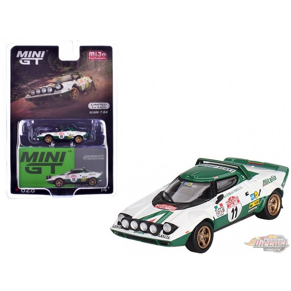 Lancia Stratos HF 1975 Rally Sanremo Vainqueur No.11 - Blanc - Mini GT - 1:64 - MGT00628 Passion Diecast